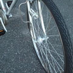 中古自転車２６２２　前後タイヤ新品！ブリヂストン　アルベルト　（約１６年前のモデルです）　２７インチ　３段ギヤ　LEDオートライト　アルミフレーム　ベルト駆動　