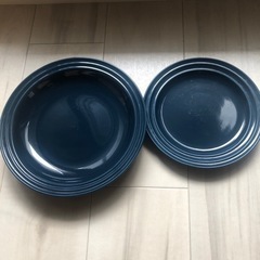ブルー　お皿　2枚セット