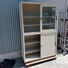 書庫 スチール書庫 上下セット 棚 スチール棚 本棚 両開き 中古品