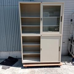 書庫 スチール書庫 上下セット 棚 スチール棚 本棚 両開き 中古品