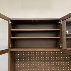 リビングハウス オープンダイニングボード ルシード 幅120 ウォールナット ステンレス天板 ソフトクローズ 中古家具 店頭引取歓迎 R7351