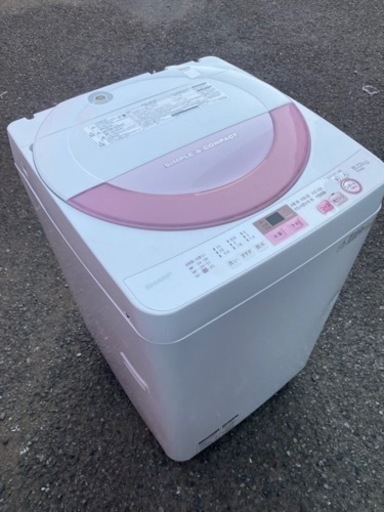 縦型洗濯機　6kg シャープ　2017年製　ES-GE6A-P 洗濯機