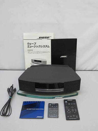 ss5308　BOSE　Wave Music System　AWRCCB　ブラック　ガラス台付き　ボーズ　CDプレーヤー　黒　AM/FM　リモコン付き　取扱説明書付き　パーソナルオーディオシステム　ウェーブミュージックシステム