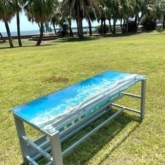 海レジンガラステーブル