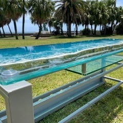 海レジンガラステーブル