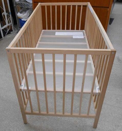 【新品】SNIGLAR ベビーベッド ビーチ 60x120 cm & マットレス SNIGLAR スニーグラル ベビーベッド, ビーチ, 60x120 cm - IKEA