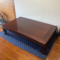 P0373 紫檀 座卓 高級 テーブル 和室 唐木 骨董 幅150cm