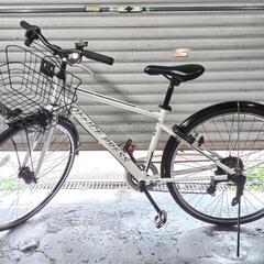 自転車中古　クロスバイク　OFFICE PRESS　外装7段変速　オートライト　カゴ鍵付き　フレームサイズ440　タイヤ700×32C