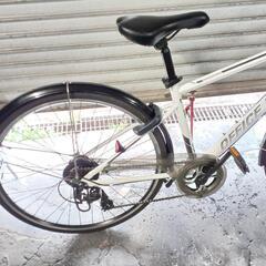 自転車中古 クロスバイク OFFICE PRESS 外装7段変速 オートライト カゴ