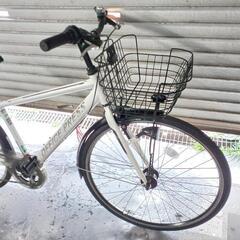 自転車中古　クロスバイク　OFFICE PRESS　外装7段変速　オートライト　カゴ鍵付き　フレームサイズ440　タイヤ700×32C