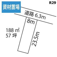 月7万円  🔳松戸市大橋　資材置き場　貸地　大型トラック可　保証会社不要　初期費用3か月分　車両置き場　車両置き場　外環道松戸IC　2.2ｋｍ　更地　57坪　砕石敷　の画像