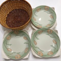 未使用（新品）皿&かご付カレー　深さ有　3枚セット