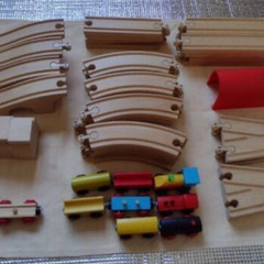 木製の電車セット、55ピースセット