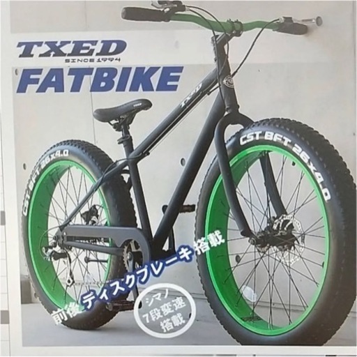 TXED FATBIKE ファットバイク ブラック×グリーン
