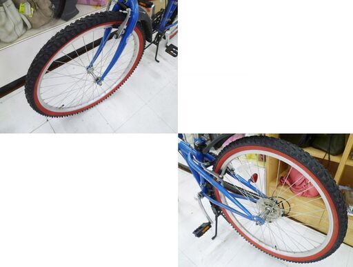 折りたたみ自転車 26インチ CAPTAIN STAG Folding A.T.B 6段変速 ブルー系 チャリ シティサイクル キャプテンスタッグ 苫小牧西店