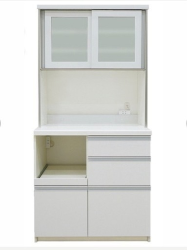 パモウナ　食器棚　PO-900R ホワイト