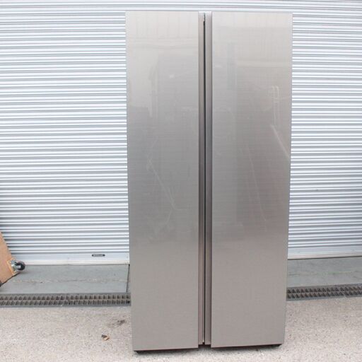 T206)アクア 2ドア 449L 2020年製 AQR-SBS45J ヘアラインシルバー 両開き 幅83cm 観音開き ノンフロン冷凍冷蔵庫 AQUA 冷凍 冷蔵