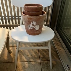 🌹🌷🌻陶器植木鉢全部^_^木製白い椅子　