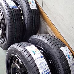 ★軽乗用車用14インチ新品タイヤ＆中古スチールホイール4本セット！新品ホイールカバー付き