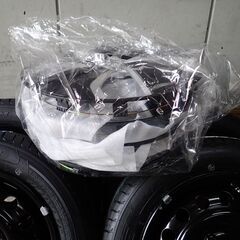 ★軽乗用車用14インチ新品タイヤ＆中古スチールホイール4本セット！新品ホイールカバー付き