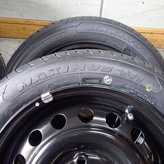 ★軽乗用車用14インチ新品タイヤ＆中古スチールホイール4本セット！新品ホイールカバー付き