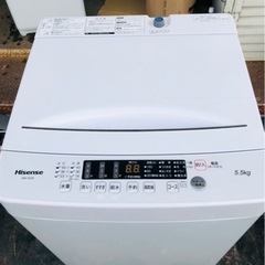 福岡市内設置配送無料2021 年式ハイセンス 全自動 洗濯機 5.5kg ホワイト HW-K55E 最短10分洗濯 真下排水