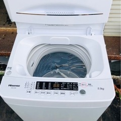 福岡市内設置配送無料2021 年式ハイセンス 全自動 洗濯機 5.5kg ホワイト HW-K55E 最短10分洗濯 真下排水