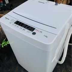 福岡市内設置配送無料2021 年式ハイセンス 全自動 洗濯機 5.5kg ホワイト HW-K55E 最短10分洗濯 真下排水