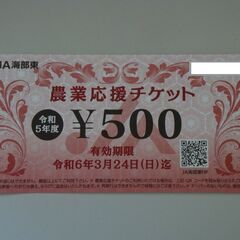 JA海部東 農業応援チケット 500円分