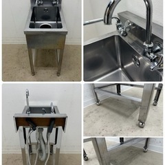 ステンレス　業務用　１槽シンク流し台　蛇口付き　店舗　飲食店　W４００ｘD６００ｘＨ８００ｍｍ