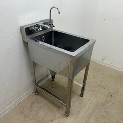 ステンレス　業務用　１槽シンク流し台　蛇口付き　店舗　飲食店　W４００ｘD６００ｘＨ８００ｍｍ