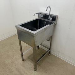 ステンレス　業務用　１槽シンク流し台　蛇口付き　店舗　飲食店　W４００ｘD６００ｘＨ８００ｍｍ