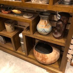 ✨🔔期間限定・特別価格🔔✨アンティーク調 天然木シェルフ ヴィンテージ 飾り棚 ディスプレイ 中古デザイナーズ収納家具