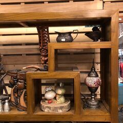 ✨🔔期間限定・特別価格🔔✨アンティーク調 天然木シェルフ ヴィンテージ 飾り棚 ディスプレイ 中古デザイナーズ収納家具