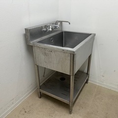 業務用　ステンレス　１槽シンク流し台　蛇口付き　店舗　飲食店　W７５０ｘD６００ｘＨ８５０ｍｍ