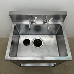 業務用　ステンレス　１槽シンク流し台　蛇口付き　店舗　飲食店　W７５０ｘD６００ｘＨ８５０ｍｍ