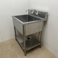 業務用　ステンレス　１槽シンク流し台　蛇口付き　店舗　飲食店　W７５０ｘD６００ｘＨ８５０ｍｍ