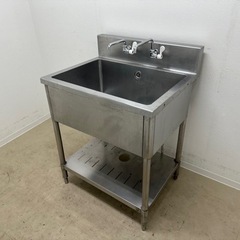 業務用　ステンレス　１槽シンク流し台　蛇口付き　店舗　飲食店　W７５０ｘD６００ｘＨ８５０ｍｍ