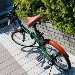 人気 20インチ 折りたたみ 自転車 ACE BUDDYシマノ 6段変速 専用鍵 カゴ付き ミニベロ 新古車