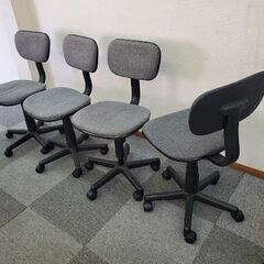 【ネット決済】オフィスチェア ４脚　事務椅子 パソコンチェア グレー色