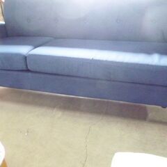 3人掛けソファ 脚付き 幅170×奥行69×高さ74cm 布製 ファブリック ブルー系 長椅子 ソファー 苫小牧西店