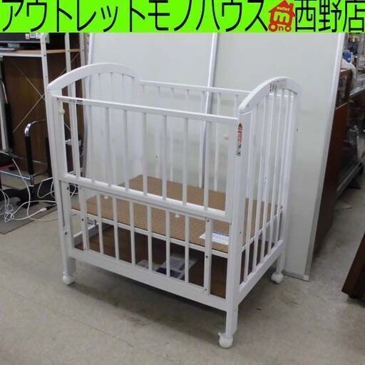 ミニベビーベッド 白系 60×90 キャスター付き カトージ KATOJI ベビーベッド ミニサイズ 札幌 西野店