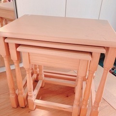 【無料 0円！】木製サイドテーブル3脚セット