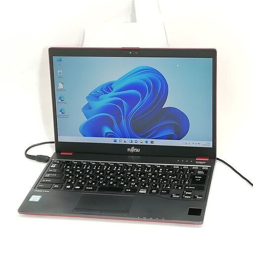 送料無料 日本製 赤色 ノートパソコン Windows11 軽量 薄型 13.3型 富士通 U937/R 中古良品 第7世代 i5 8GB 高速SSD 無線 Webカメラ Office