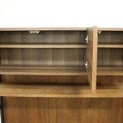 unico/ウニコ インダストリアルキッチンボード HOXTON(ホクストン) ウォールナット/アイアン 幅1230 食器棚 中古家具 店頭引取歓迎 R7400