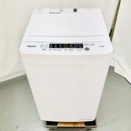 Hisense ハイセンス 4.5kg 洗濯機 HW-K45E 2022年製 一人暮らし 小型 ホワイト 高年式 / EC【SI57】