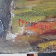 ゴッホ 油彩画 仮題「公園の風景」サイン オルセー認証票 （改訂版）