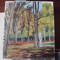 ゴッホ 油彩画 仮題「公園の風景」サイン オルセー認証票 （改訂版）