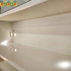 【愛品倶楽部柏店】松田家具 上置付2枚スライド扉キッチンボード プルミエレンジ1400