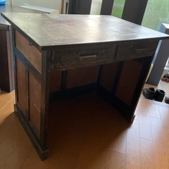 【昭和レトロ】木製テーブル HxWxD=753x907x606